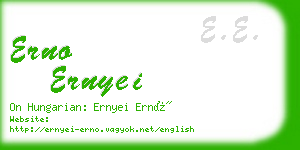 erno ernyei business card